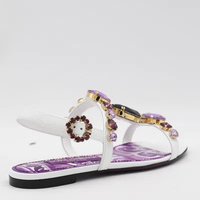 Dolce & Gabbana Embellished Leather Thong Sandals