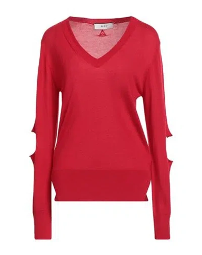 Akep Woman Sweater Red Size 6 Viscose, Merino Wool, Polyamide In Red