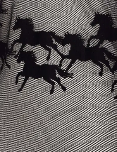Pinko X Patrick Mcdowell Horse Motif Sheer Midi Dress In Black