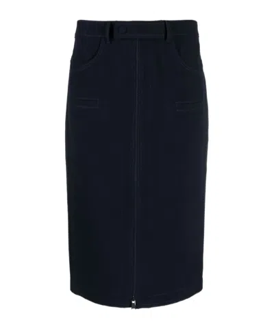 N°21 Mid-rise Zip-up Midi Skirt