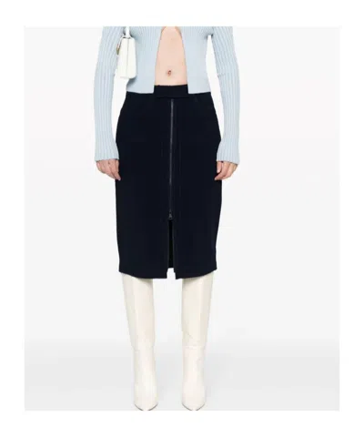 N°21 Mid-rise Zip-up Midi Skirt
