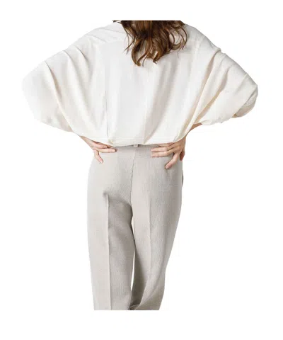Seventy White V-neck Shirt In Silk Blend In Neutral