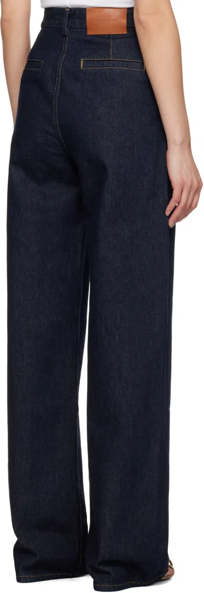 Loulou Studio Stretchless Wide-leg Jeans In Blue