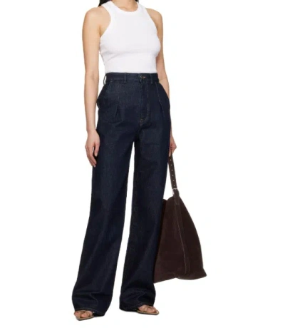 Loulou Studio Stretchless Wide-leg Jeans In Blue