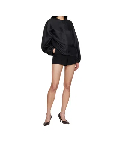 Loulou Studio Stretch-wool Mini Shorts In Black