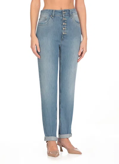 Dondup Rolled Cuffs Five-pocket Trousers In Blue