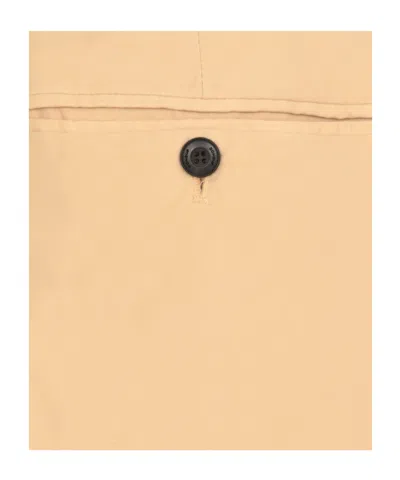 Dondup Straight Cotton Trousers Rolled Cuffs In Neutral