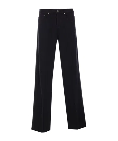 Dondup Marlen Wide Leg Jeans In Bull Cotton And Lyocell In Black
