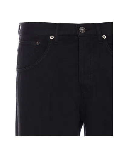 Dondup Marlen Wide Leg Jeans In Bull Cotton And Lyocell In Black