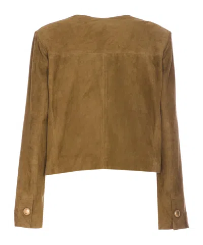 Arma Buttoned Utility Jacket In Brown