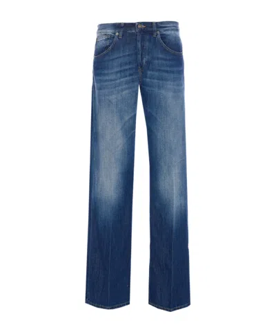 Dondup Regular Fit Faded Effect Trousers In Blue