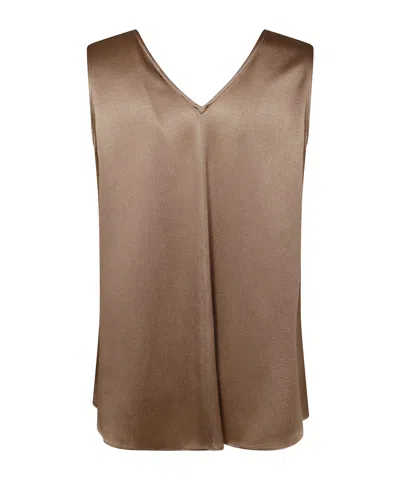 Antonelli Firenze Top Scollo A V Seta In Brown