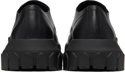 Rick Owens Mens Black Bozo Tractor Platform Leather Oxford Shoes
