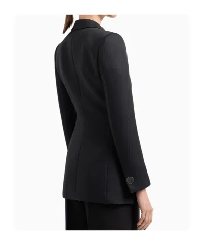 Giorgio Armani Technical Scuba Single-breasted Jacket In Black