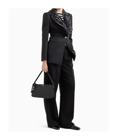Giorgio Armani Technical Scuba Single-breasted Jacket In Black