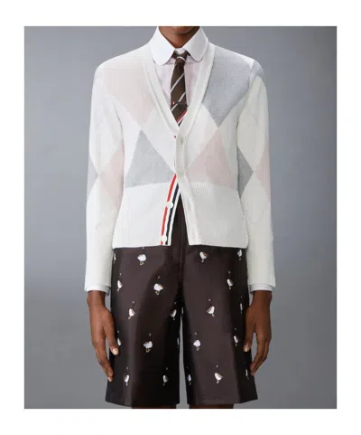 Thom Browne Argyle-intarsia Cashmere Jumper In White