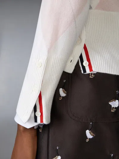 Thom Browne Argyle-intarsia Cashmere Jumper In White