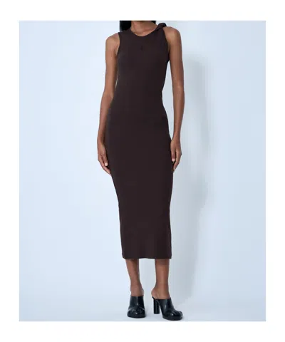 Jw Anderson J. W. Anderson Twisted Strap Midi Dress In Brown