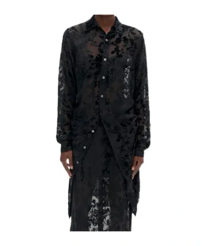 Ann Demeulemeester Long Sleeve Shirt In Black