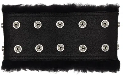 Rick Owens Black Concordians Shearling Neck Band