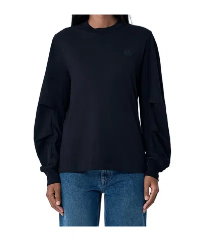 Moncler Long Sleeve Sweatshirt In Blue