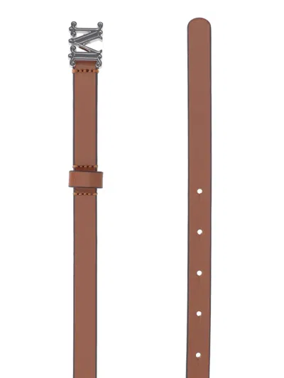 Max Mara Logo Plaque Buckled Belt