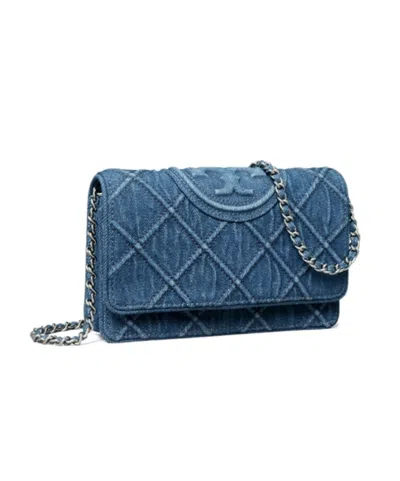Tory Burch Fleming Soft Denim Crossbody Bag