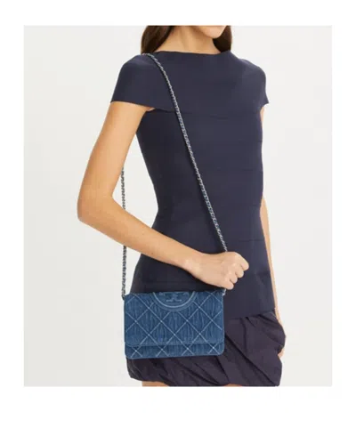 Tory Burch Fleming Soft Denim Crossbody Bag