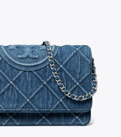 Tory Burch Fleming Soft Denim Crossbody Bag