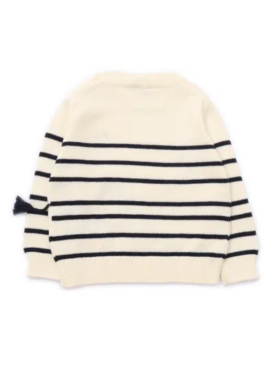 Il Gufo Zebra Motif Crewneck Jumper In Neutral