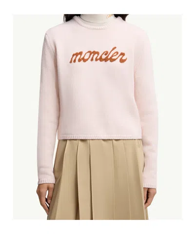 Moncler Wool And Cashmere Sweater With Embroidered Logo