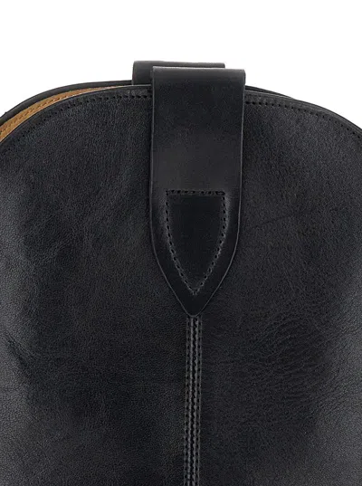 Isabel Marant 'duetro' Black Ankle Boots With Western Heel In Leather Woman