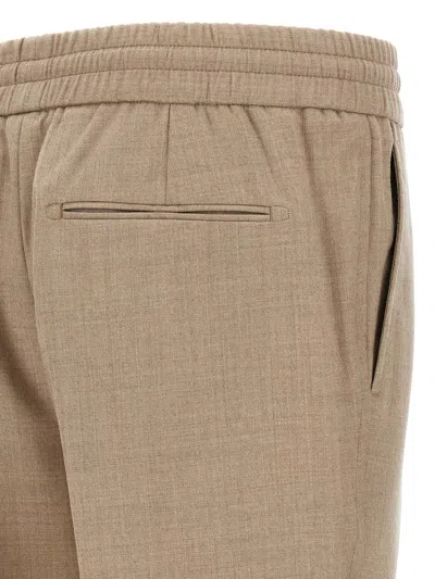 Brioni 'asolo' Trousers Elastic Waistband In Neutral