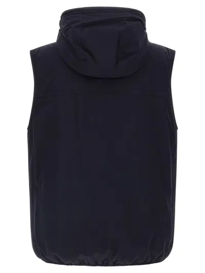 Brunello Cucinelli Water-repellent Technical Fabric Hooded Vest In Blue