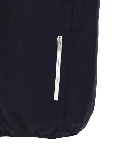 Brunello Cucinelli Water-repellent Technical Fabric Hooded Vest In Blue