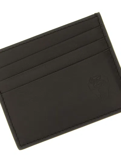 Brunello Cucinelli Compact Textured Cardholder Contrast Stitching In Black