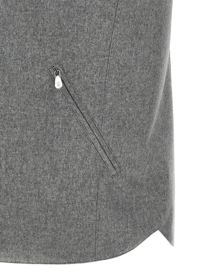 Brunello Cucinelli Grey Cotton Down Jacket In Gray