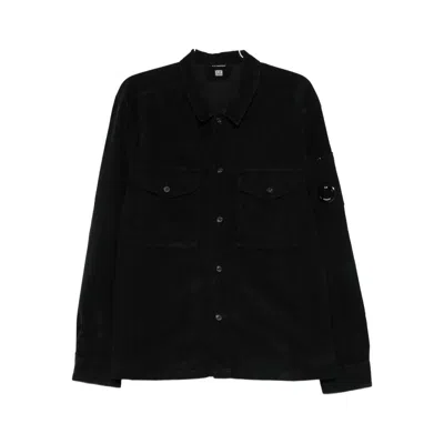 C.p. Company C.p.company Corduroy Buttoned Utility Overshirt In Black
