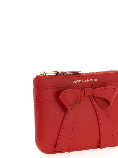 Comme Des Garçons Red Big Bow Wallet In Red
