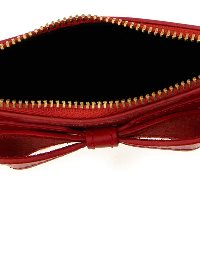 Comme Des Garçons Red Big Bow Wallet In Red