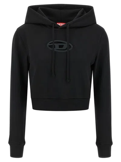 Diesel F-slimmy-hd Cropped Sweatshirt In Black