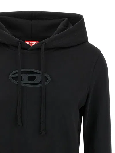Diesel F-slimmy-hd Cropped Sweatshirt In Black