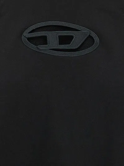 Diesel F-slimmy-hd Cropped Sweatshirt In Black