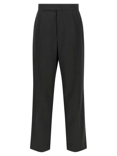 Fear Of God Herringbone Patterned Wool Pants With Relaxed Fit In Black