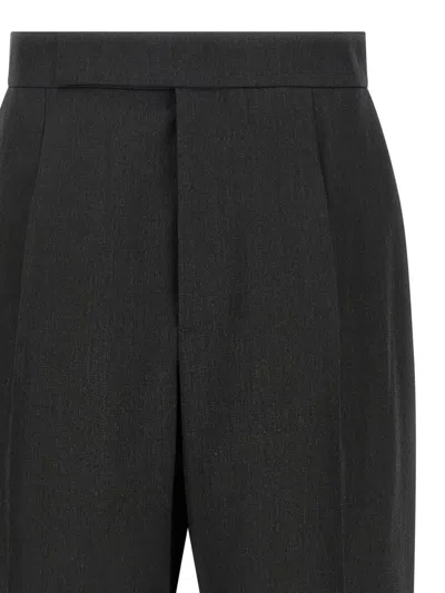 Fear Of God Herringbone Patterned Wool Pants With Relaxed Fit In Black