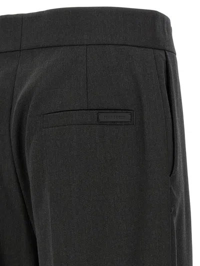 Fear Of God Herringbone Patterned Wool Pants With Relaxed Fit In Black
