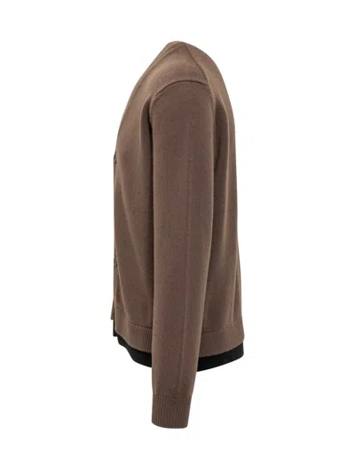 Jw Anderson Brown Cashmere Blend Layered Cardigan In Brown