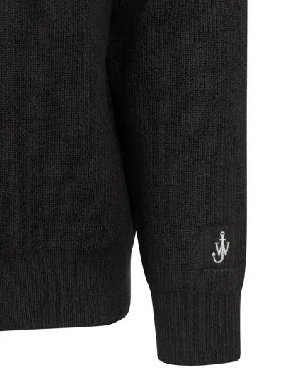 Jw Anderson Half Zipper Shirt In Black
