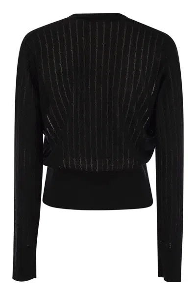 Max Mara Studio Nogara - Wool And Silk Cardigan With Sequins