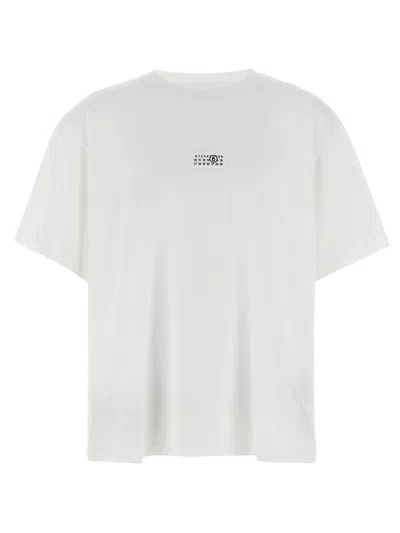 Mm6 Maison Margiela Cotton Crew-neck T-shirt With Numeric Signature Patch In White